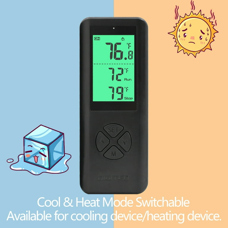 DIGITEN Temperature Controller Wireless Thermostat Outlet Greenhouse  Thermostat Wine Cooler Plug-in Temperature Controller Reptile Temperature  Control Outlet Remote Control Tempreature Build-in Sensor 