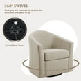 thumbnail image 4 of UIXE 360° Swivel Barrel Chair Set of 2 Curved Accent Chair Art Decor Style Round Club Arm Chair with Upholstered Seating for Home, Brown, 4 of 6