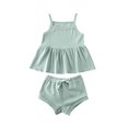 thumbnail image 2 of Fashion Girls Two-Piece Set Slip Dress and Short Pants Set Summer Solid Color Outfits, 2 of 5