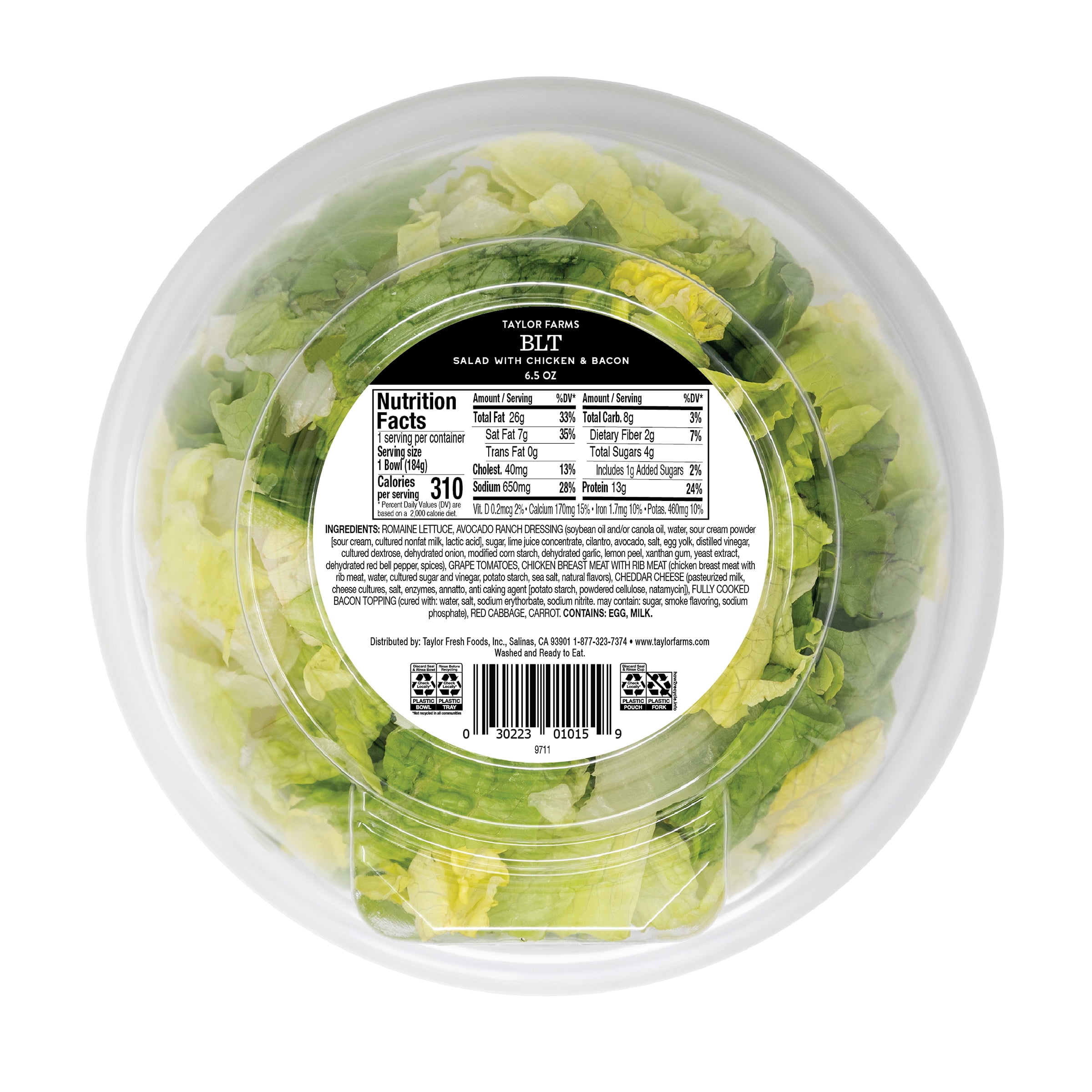 Taylor Farms BLT Salad with Chicken and Bacon, 6.5 oz (Fresh)