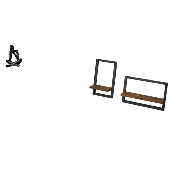 Figura de escritorio, escultura abstracta, decoración de oficina y hogar, estantes de madera, estantes de almacenamiento de pared, diseño hueco creati