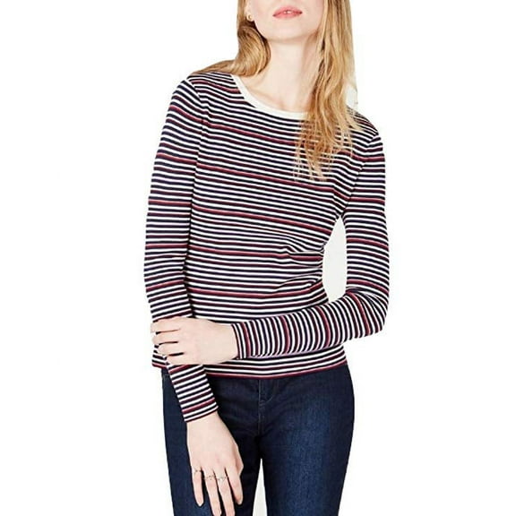 Maison Jules Womens Striped Crew Neck Sweater;XL
