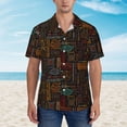 thumbnail image 5 of Uemuo Polynesian Turtles Printed Regular Fit Short Sleeve Casual Hawaiian Shirt for Men,Aloha shirt,Tropical shirt,Floral print shirt,Vacation Beach shirt-3X-Large, 5 of 9