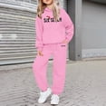 thumbnail image 2 of Toddler Outfits for Girls Casual Printed Hoodie and Pants Two Piece Comfy Set Girls' Clothing Sets Pink 6-7T, 2 of 5