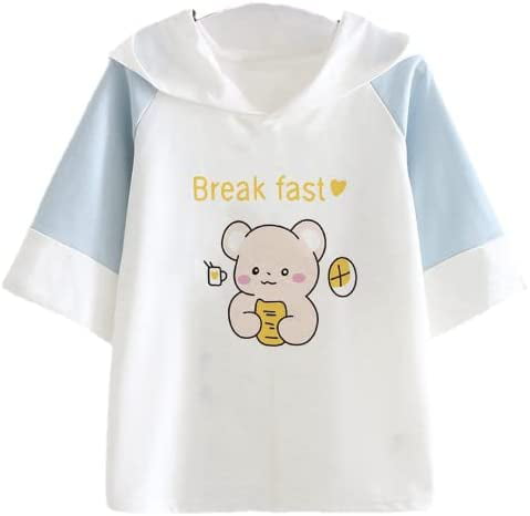 DanceeMangoo Kawaii Cute Shirts Tee for Teens Girls Cat Dino
