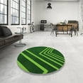 thumbnail image 3 of Ahgly Company Indoor Round Patterned Deep Emerald Green Area Rugs, 3' Round, 3 of 6