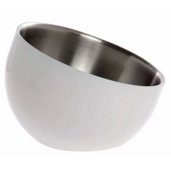 HUBERT® Serving Bowl White Stainless Steel with Double Walls Angled - 7" Dia