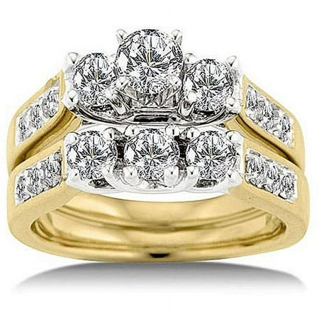 Keepsake Royal 1-1/2 Carat T.W. Certified Diamond 14kt Yellow Gold Bridal Set