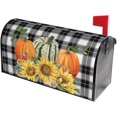 thumbnail image 5 of Fall Pumpkin Mailbox Covers 21x18 Inch Thanksgiving Sunflower Daisy Black and White Buffalo Plaid Mailbox Covers Magnetic for Fall, Farmhouse Garden Decorations Outdoor, 5 of 6