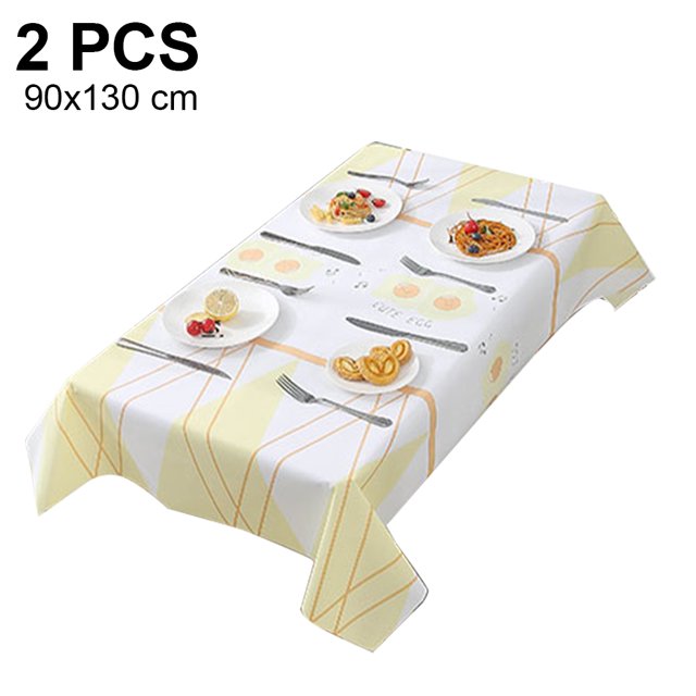 Mantel de PVC impermeable a prueba de aceite, resistente a las manchas, lavable, rectangular o cuadrado, para interiores y exteriores, 2 uds. Ormromra XWJ-A0095-3