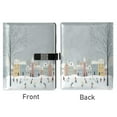 thumbnail image 2 of Leather Notebook with Pen Holder Writing Notepad Includes 100 Pages Lined Journal Winter Wonderland with Small Town, 2 of 6