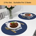 thumbnail image 5 of Navy Blue Anchor Round 13 Inch Placemats Set of 2, Coastal Nautical Marine Minimalist HeatResistant Non Slip Place Mats for Dining Table, Wipeable Braided Kitchen Table Mats for Housewarming, 5 of 9