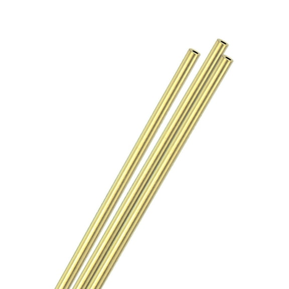 Uxcell 3-Pack 300mm Brass Round Tube, 2mm ID 5mm OD Seamless Stainless Steel Tubing for Construction/Machining/DIY Crafting