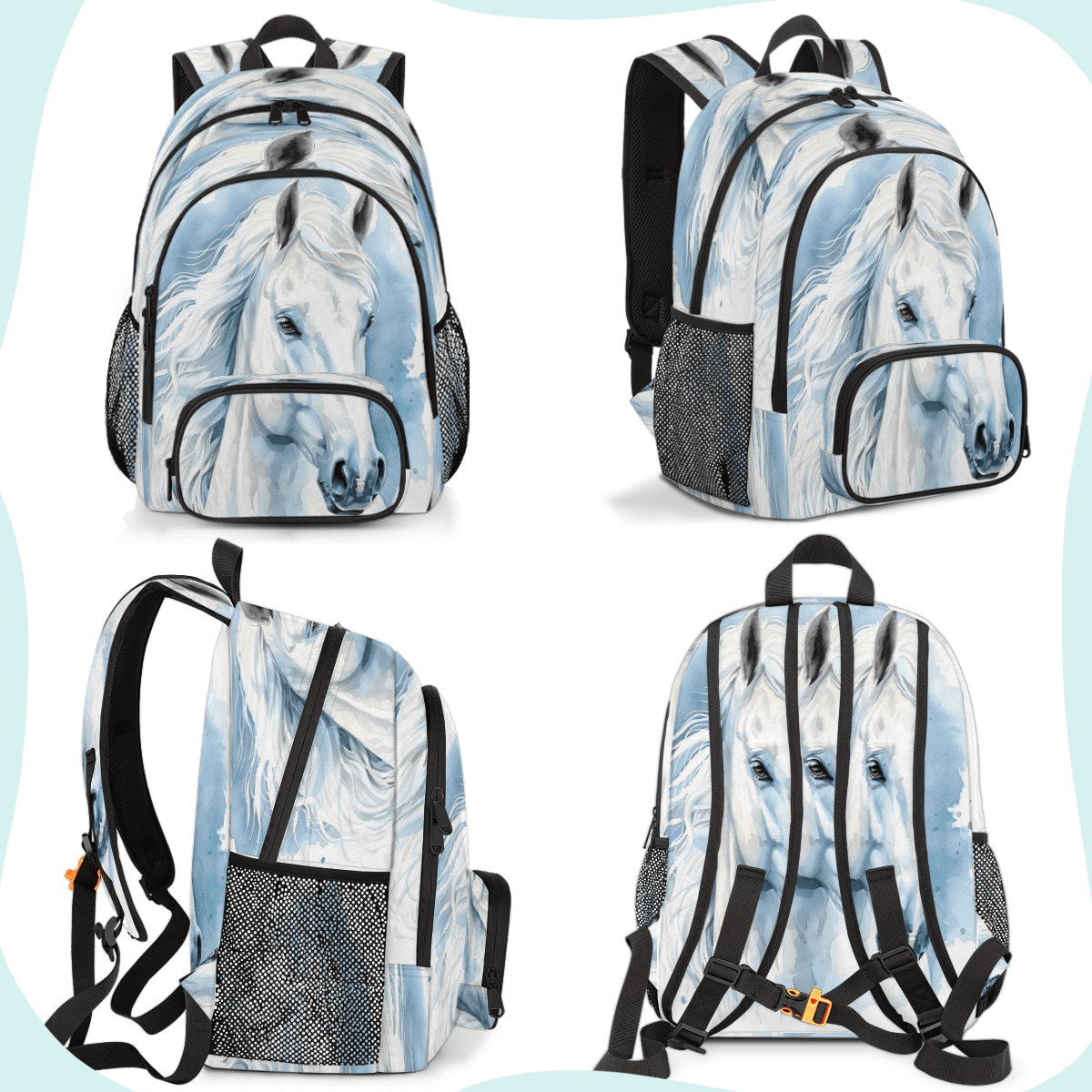 Herdesigns Horse Animal Laptop Backpack for Women Men, 18.3 Inch Large Computer Backpacks Fashion Teacher Nurse Bag Casual Daypack for Work Travel