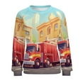 thumbnail image 7 of Fire Engine Car Truck Womens Casual Crewneck Sweatshirt Long Sleeve Tops Cute Pullover Loose Fit, 7 of 7