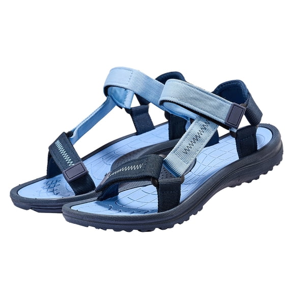 Boy Sandals Lightweight Comfort Adjustable Beach Water Sandal Casual Closed-Toe Toddler Summer Shoes Blue Size 11.5-12 Years