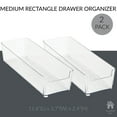 thumbnail image 2 of Simplify 2 Pack Medium 11.6" x 3.7" Rectangular Drawer Organizer, Clear, 2 of 11