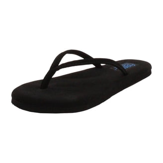 Flojos Black Strap Woven Footbed Flip Flops Women main image 4