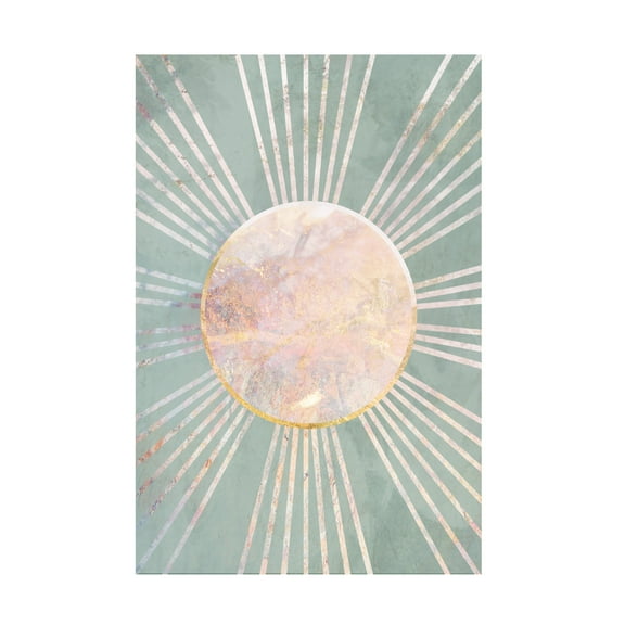 Trademark Fine Art Sarah Manovski  Sage Green Boho Sun Rays Canvas Wall Art - 12x19