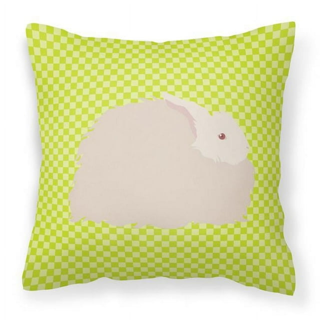 Carolines Treasures BB7785PW1818 Fluffy Angora Rabbit Green Fabric Decorative Pillow, 18 x 18 in.