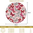 thumbnail image 3 of Butterfly and Red White Pattern Round Tablecloth 60"x60", Wrinkle Resistant Wipeable Table Cover for Kitchen Dining Room Picnic Patio and Party, 3 of 6