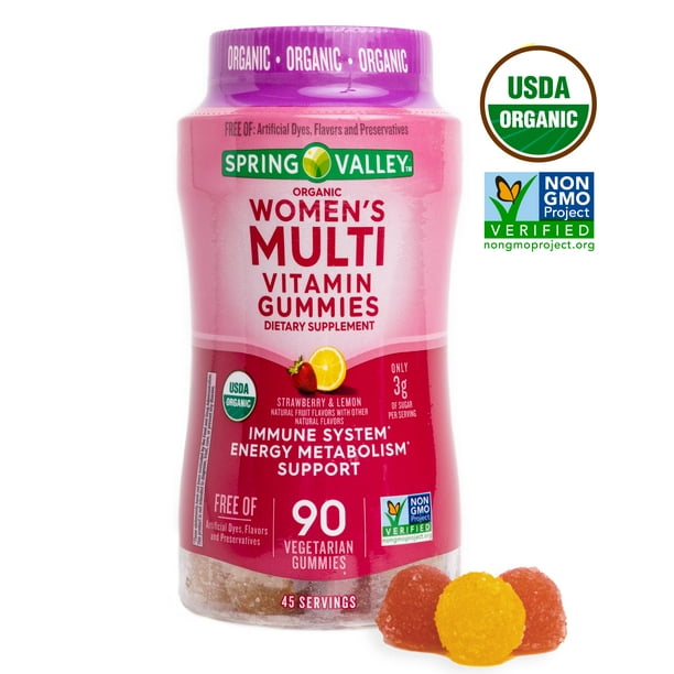 Spring Valley Organic Women's Multivitamin Vegetarian Gummies, 90 Count