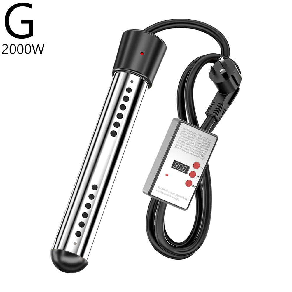 SXCRFKXH Portable Water Heater, Immersion Heater, 2500W, Black, Stainless Steel,Easy-to-Use, Submersible Water Heater for Hot Tub Heater