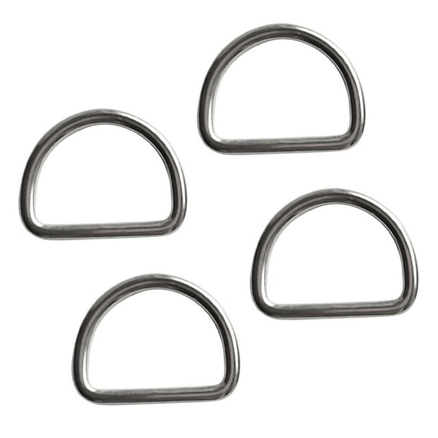 4 Unids/set Marine 316 Anillo en D de Acero Inoxidable Compatible con Correas de 30mm Arnés de Cinturón de Peso Buceo Scuba/ Cola Anillo D de buceo de acero inoxidable