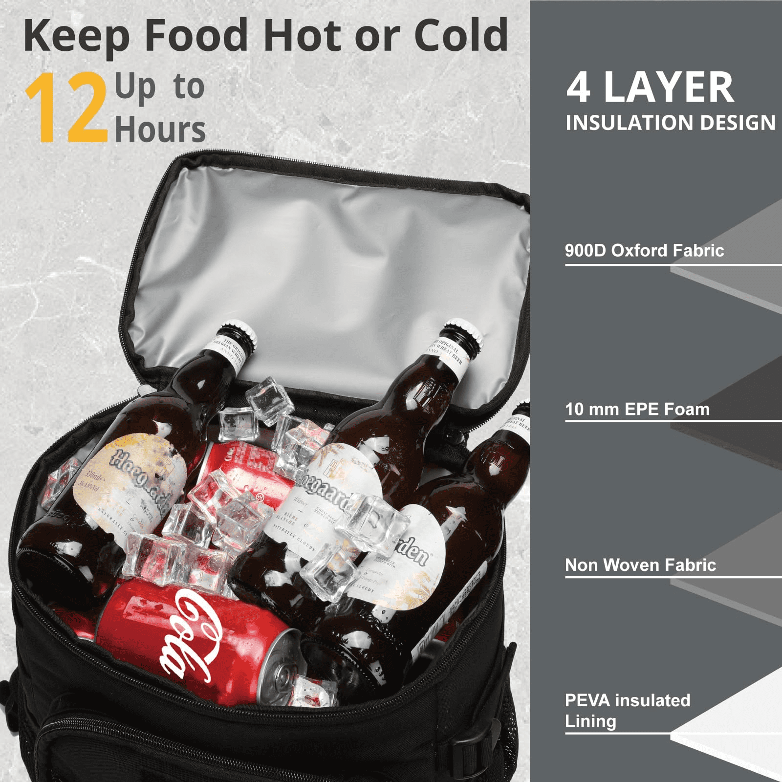 Backpack Cooler, 25L Cooler Backpack Insulated Leak-Proof, Heavy Duty Large Lunch Backpack, Waterproof Ice Chest Backpack for Men Women Adults Work Day trip Camping Beach Hiking Essential