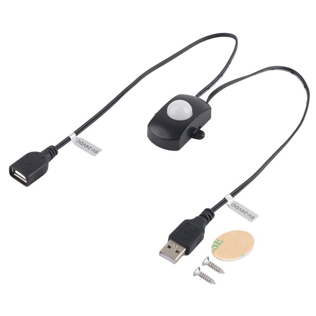 2 A CC 5-24 V, control de tira LED, interfaz USB, interruptor automático para iluminación inteligente, sensor de movimiento PIR universal