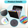 thumbnail image 4 of Olakula Expandable File Folder,Plastic File Folder with 13 Color Pockets,Letter/A4 Paper Size,Black, 4 of 7