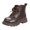 Brown a3, variant on DxhmoneyHX Boots for Girls Lace Up Side Zipper Faux Leather Shoes Fall Winter Outdoor Casual Shoes Fashion Solid Slip on Ankle Boots Size 35
