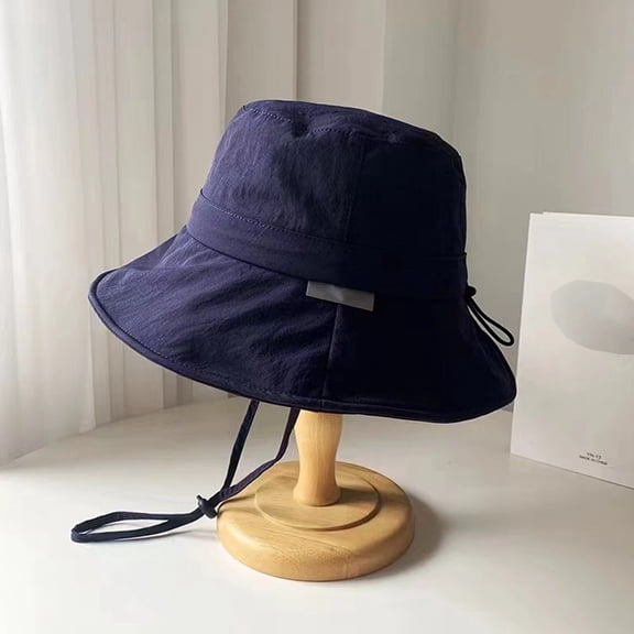 Product Category Bucket Hats Summer Outdoor Sun Hat for Men Women Wide Brim Lightweight Breathable Travel Casual Beach Fishing Gear, Navy