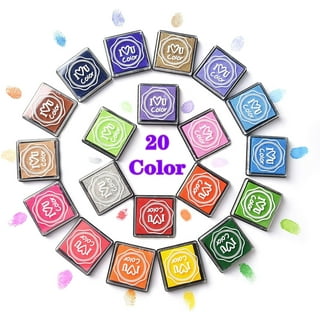 7 Large round Craft Ink Pads- 8 Colors Rainbow DIY Fingerprint Ink Pad  Stamps Partner Washable Color Painting Card Making Stamp Pad for Kids  Rubber Stamp Crafting Paper Wood Fabric Scrapbook