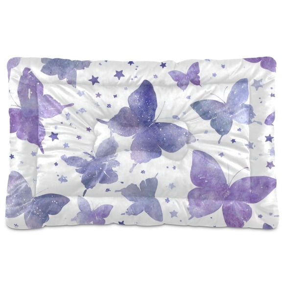Cozy Mat Pet Bed Indoor Outdoor Warm Soft For Cat Dog Puppy(S/M) Lavender Butterflies