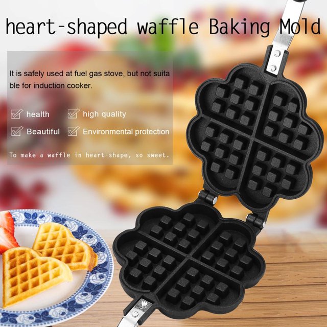 Home Bakery Heart Shape Design waffle tray waffle Waffle Maker Waffle Mold Pan Mould Tray Non-stick Baking Cooking Tool
