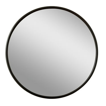 Mainstays 18-Inch Black Round Decorative Wall Mirror for Bathroom or Living Room