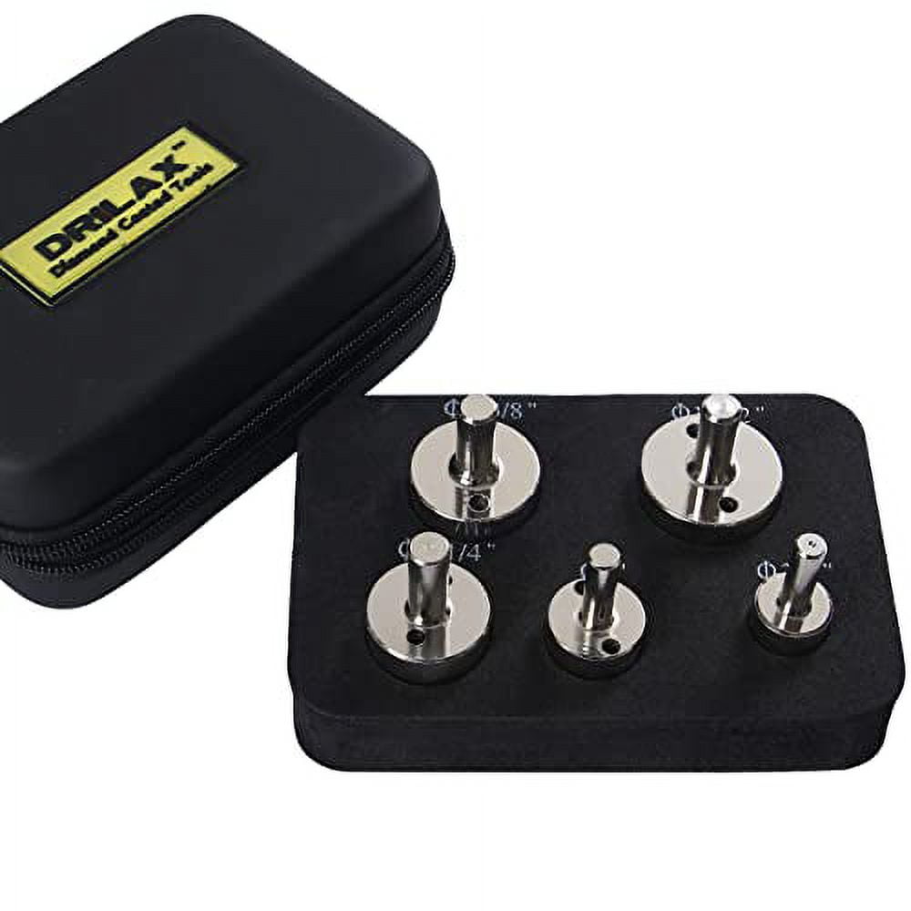 Drilax Diamond Drill Bit Hole Saw Extra Tall Long Drilling Quartz Granite Countertop Ceramic Porcelain Tile Glass 3/4, 1, 1 1/4, 1 3/8, 1 1/2 Inch 5 Pieces Set