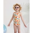 thumbnail image 2 of Kucnuzki 4T Toddler Girls Swimsuit Set 5T Girl Summer Bathing Suit Drawstring Top Bottoms 2pcs Bikini Set Beach Breathable Tankini Set Swimwear Orange, 2 of 10