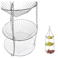 thumbnail image 2 of Panier d'Égouttage Suspendu pour Fruits en Fer Artistique Panier à Fruits à 3 Niveaux Panier de Rangement pour Vaisselle, 2 of 5