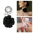 thumbnail image 3 of Unique Bargains 1 Pc Adjustable Choker Necklace Flower Delicate Floral Wristband for Women Black, 3 of 6