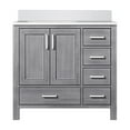 thumbnail image 3 of Big Sur 36 in W x 22 in D Left Offset Distressed Grey Single Bath Vanity and Cultured Marble Top, 3 of 8