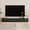 Black + MDF, variant on Mid-Century Curved TV Stand, 69" Floating Wall Mounted Media Console with 16 Color LEDs