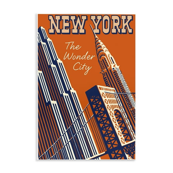 Stupell Industries New York The Wonder City Cityscapes Painting Unframed Art Print Wall Art, 10 x 15