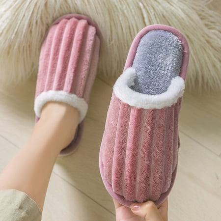 

Gubotare Cute Slippers Women s Slip on Fuzzy House Slippers Memory Foam Slippers Scuff Outdoor Indoor Warm Plush Bedroom Shoes with Faux Fur Lining Watermelon Red 8