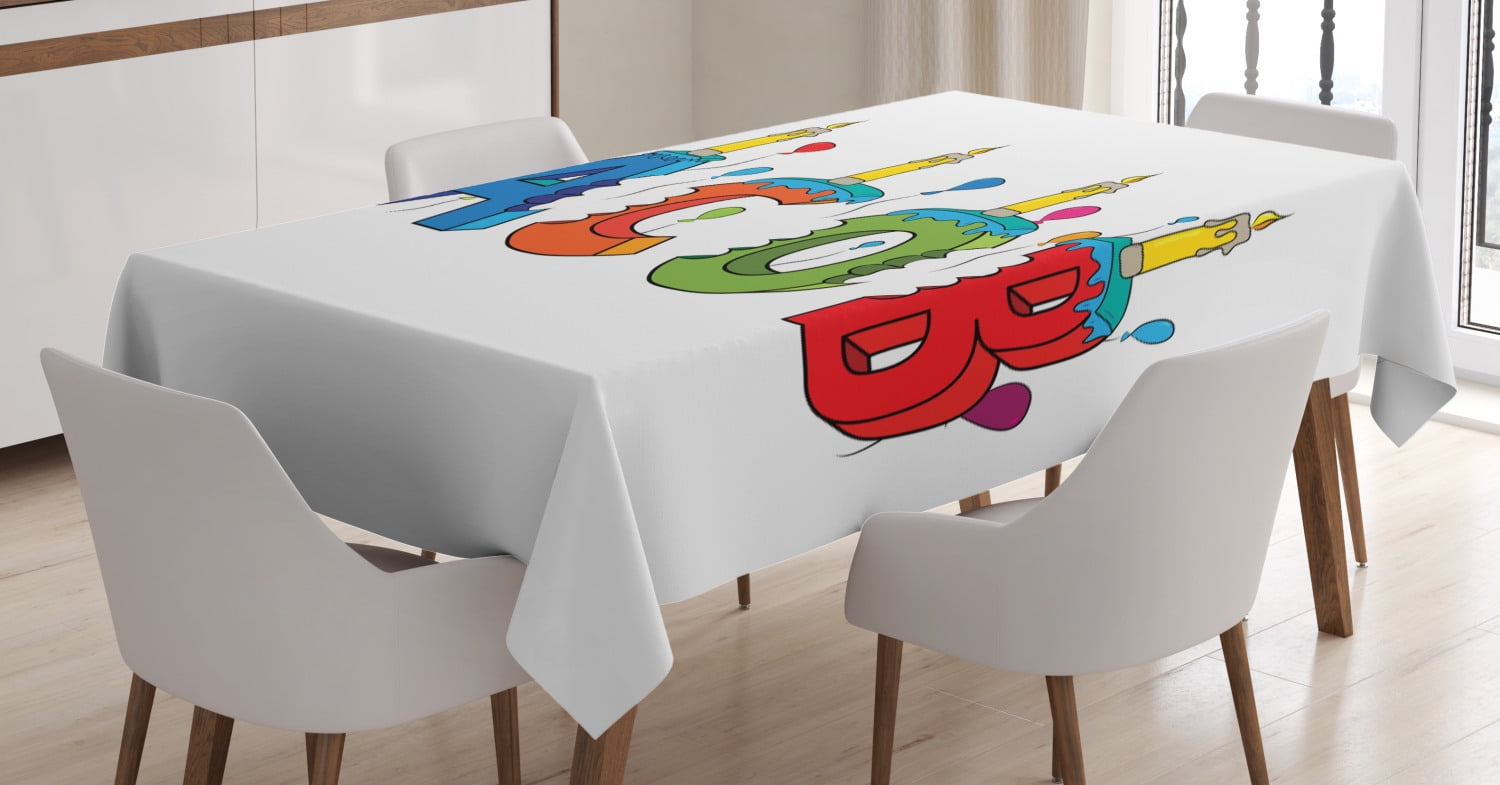 Jacob Tablecloth, Cartoon Colorful Festive Letters Spelling Male Name