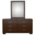 thumbnail image 3 of Jessica 6-drawer Dresser with Mirror Cappuccino, 3 of 8
