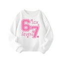 thumbnail image 3 of Kids Sweatshirts Heart Print Six Seven 6 7 Sweatshirt Long Sleeve Casual Basic Pullover Sweatshirt Fall Clothes 6-7 Years Old Girl Clothes, 3 of 5