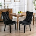 thumbnail image 3 of Better Home Products Lisa Velvet Upholstered Tufted Dining Chair Set in Black, 3 of 6