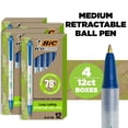 thumbnail image 3 of Bolígrafos BIC Ecolutions Clic Stic Blue, tamaño mediano, paquete de 48, 3 of 8